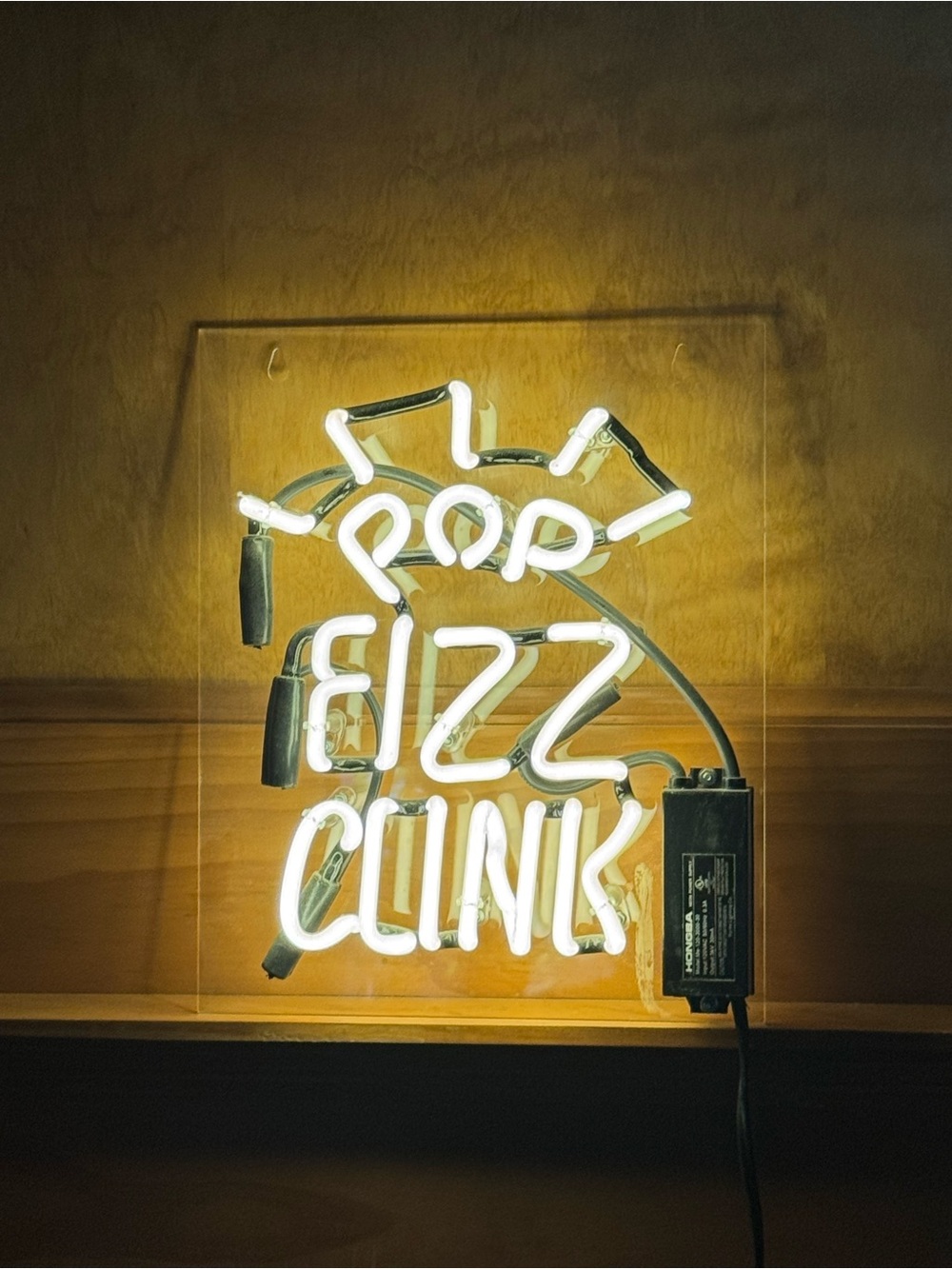 URBAN OUTFITTERS Plop Fizz Clink Neon Sign
